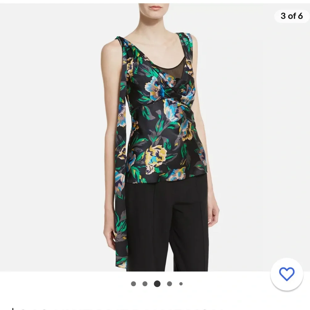 Diane Von Furstenberg Silk Knot Tank Size p - Picture 3 of 12